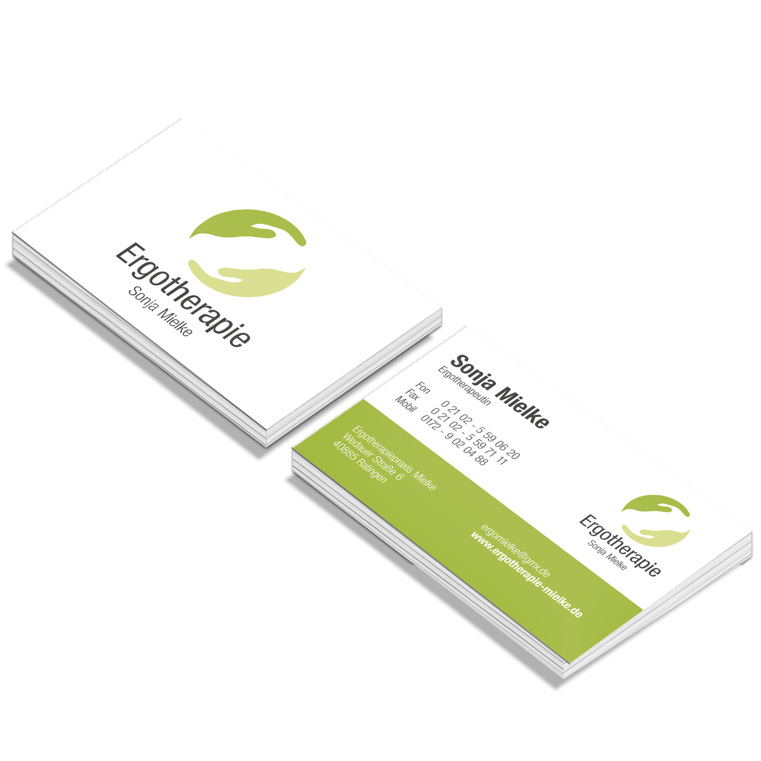 Arbeiten, Marken weit weg von langweilig, Visitenkarten Ergotherapie Mielke brand guidelines, Corporate Design Ergotherapie, dk Grafik-Design, Grafikdesign für Gründer*innen